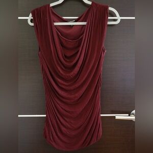 Express Maroon Sleeveless Blouse